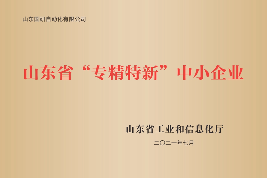 山东国研：山东省专精特新中小企业